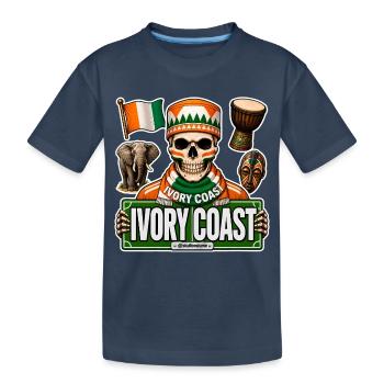 SkullCostume Édition Mondiale : Côte d’Ivoire - T-shirt bio Premium Enfant - bleu marine - Devant