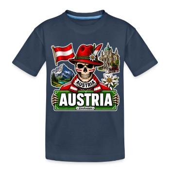 SkullCostume World Edition: Austria - Kids' Premium Organic T-Shirt - navy - Front