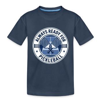 Prêt pour le logo du pickleball - T-shirt bio Premium Enfant - bleu marine - Devant