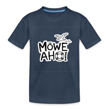 Möwe Ahoy Nautik Sticker - Kinder Premium Bio T-Shirt - Navy - Vorne