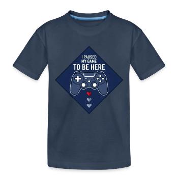 Pause Controller Herz - Kinder Premium Bio T-Shirt - Navy - Vorne