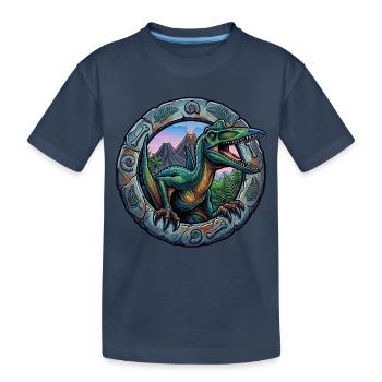 Ptérosaures dans l’anneau portail - T-shirt bio Premium Enfant - bleu marine - Devant