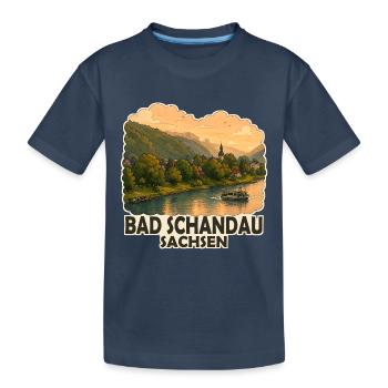 Bad Schau an der Elbe in Sachsen - Kinder Premium Bio T-Shirt - Navy - Vorne