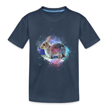 hase,graffiti,malereir,bunt,haustier,kaninchen - Kinder Premium Bio T-Shirt - Navy - Vorne