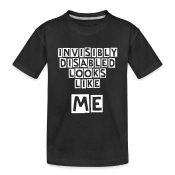 Invisibly Disabled White - Kids' Premium Organic T-Shirt - black - Front