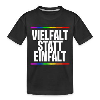 VIELFALT STATT EINFALT - Kinder Premium Bio T-Shirt - Schwarz - Vorne