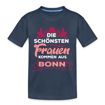 Die schönsten Frauen kommen aus Bonn - SHIRTBUBBLE - Kinder Premium Bio T-Shirt - Navy - Vorne