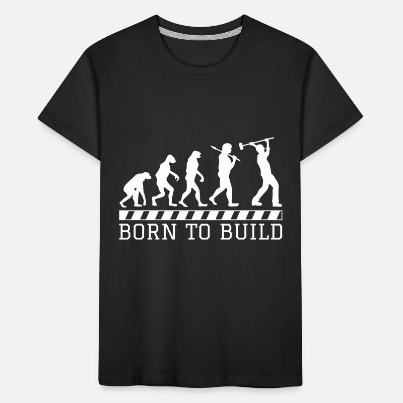 Evolution construction worker gift construction job work Kids' Premium Organic T-Shirt