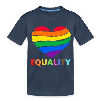 Egalité - Fierté de l’amour - Parade d’amour - LGBT - T-shirt bio Premium Enfant - bleu marine - Devant