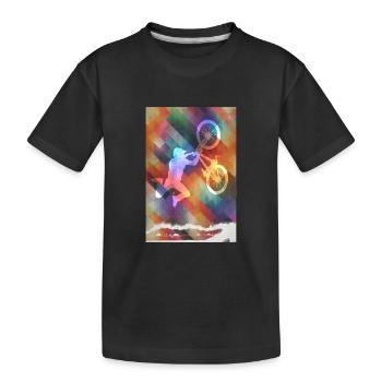 Colorful BMX motif - Kids' Premium Organic T-Shirt - black - Front