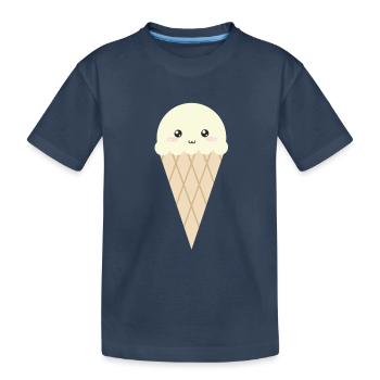 Glace Kawaii Vanille - T-shirt bio Premium Enfant - bleu marine - Devant