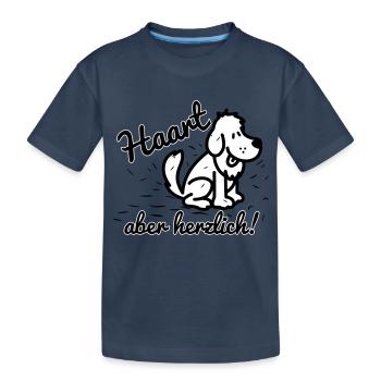 Haart - aber herzlich - Kinder Premium Bio T-Shirt - Navy - Vorne