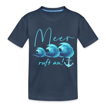 sea calls, sea, anchor, waves, sea, holiday - Kids' Premium Organic T-Shirt - navy - Front