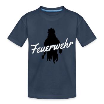 feuerwehr - Kinder Premium Bio T-Shirt - Navy - Vorne