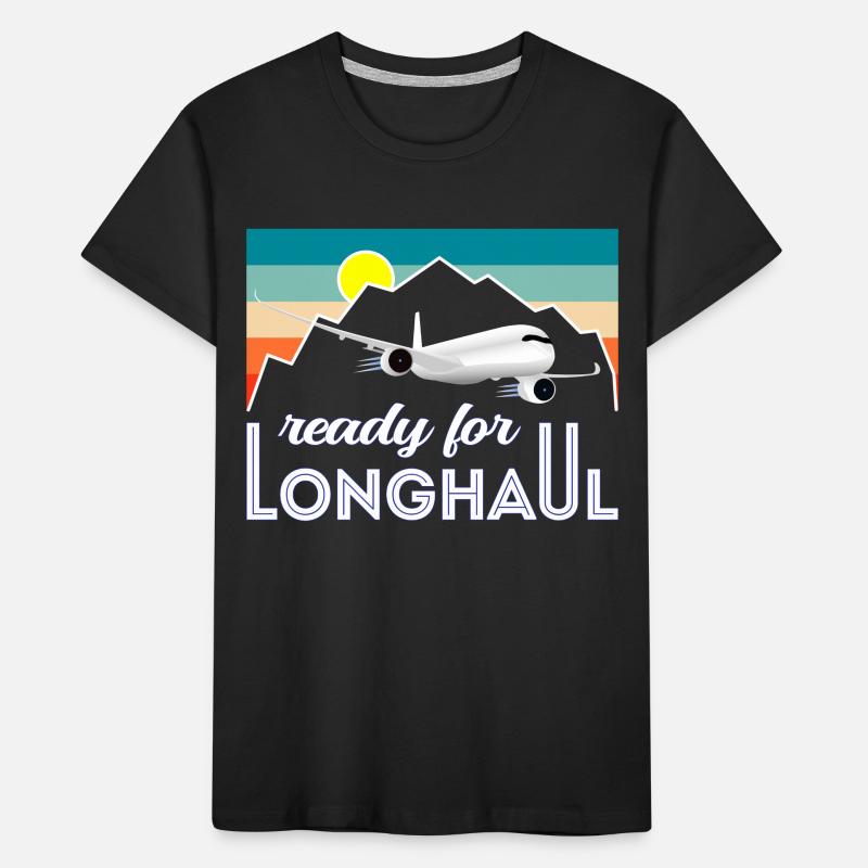 A350 Ready for Longhaul - Geschenk Pilot Kinder Premium Bio T-Shirt