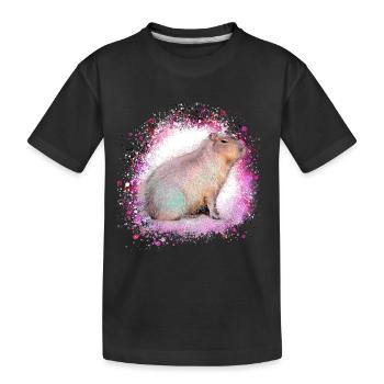 Capybara,Pig,Graffiti,Capybara,Pink - Kids' Premium Organic T-Shirt - black - Front