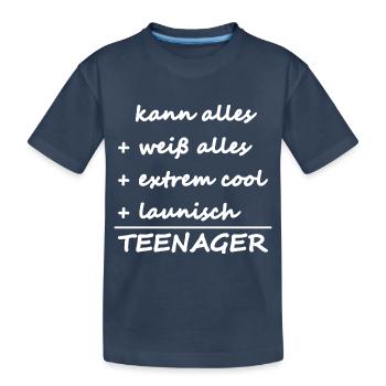 Teenager - Kinder Premium Bio T-Shirt - Navy - Vorne