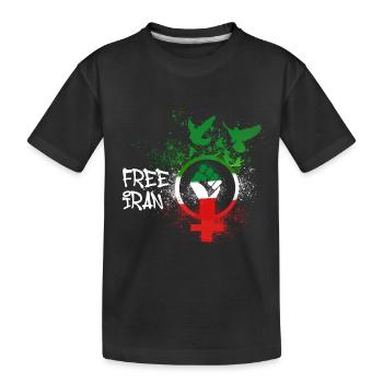 woman life freedom, birds,iran,flag,free iran - Kids' Premium Organic T-Shirt - black - Front