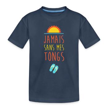 Jamais sans mes tongs - T-shirt bio Premium Enfant - bleu marine - Devant