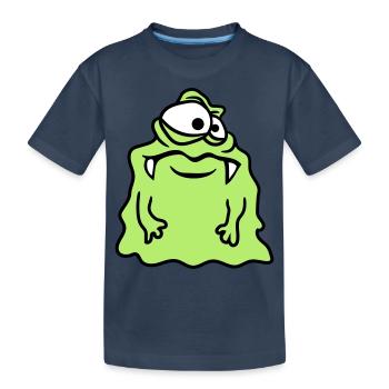 glibber mucus disgusting slimy face head mons - Kids' Premium Organic T-Shirt - navy - Front