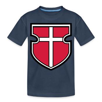coat of arms shield knight crusader crusade cross go - Kids' Premium Organic T-Shirt - navy - Front