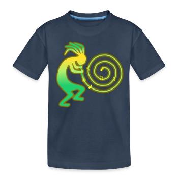 kokopelli Spiral - Kids' Premium Organic T-Shirt - navy - Front