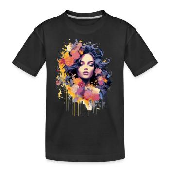 Illustration für Frauen - Kinder Premium Bio T-Shirt - Schwarz - Vorne