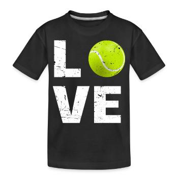 Tennis Liebe - Kinder Premium Bio T-Shirt - Schwarz - Vorne