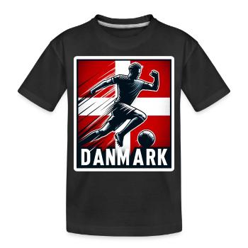 Fußball Dänemark - Dänischer Fußballspieler - Kinder Premium Bio T-Shirt - Schwarz - Vorne