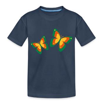 Papillons Papillons Insectes Printemps Été - T-shirt bio Premium Enfant - bleu marine - Devant