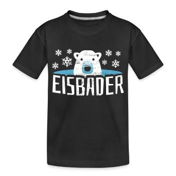 Eisbär Eisbaden Eisbad - Kinder Premium Bio T-Shirt - Schwarz - Vorne
