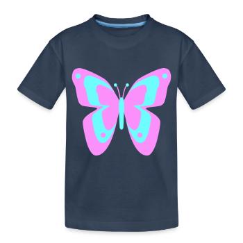Butterfly Butterfly Insects Spring Summer colorful - Kids' Premium Organic T-Shirt - navy - Front