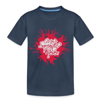 moi sarcastique ne cite jamais - T-shirt bio Premium Enfant - bleu marine - Devant