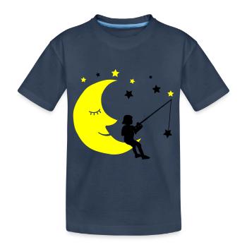 Child fishing stars - Kids' Premium Organic T-Shirt - navy - Front