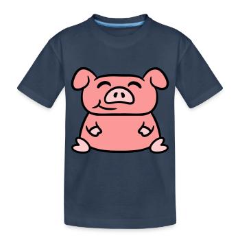 Assis Cochon Amour Petit Cochon Mignon - T-shirt bio Premium Enfant - bleu marine - Devant