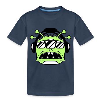 DJ Alien Alien Horreur Halloween Tête de fête - T-shirt bio Premium Enfant - bleu marine - Devant