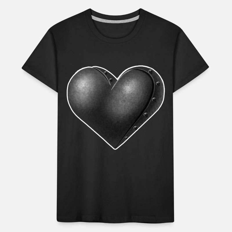 Grau Robot Herz Kinder Premium Bio T-Shirt