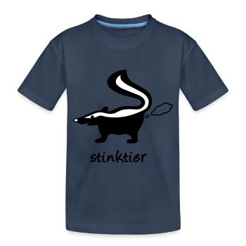 stinktier stinker stinkerchen skunk tier - Kinder Premium Bio T-Shirt - Navy - Vorne