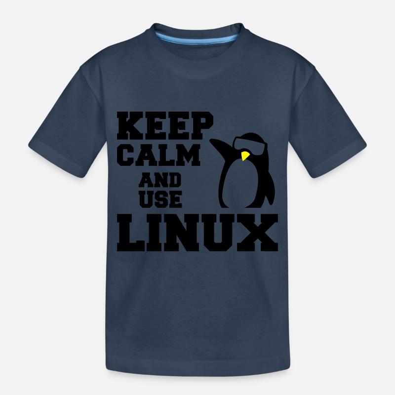 Ruhe bewahren Verwendung linux - Kinder Premium Bio T-Shirt - Navy