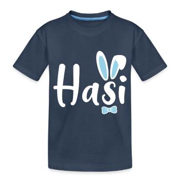 Hasi - Kinder Premium Bio T-Shirt - Navy - Vorne