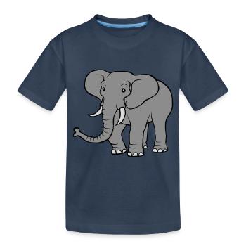 Großer grauer Elefant - Kinder Premium Bio T-Shirt - Navy - Vorne