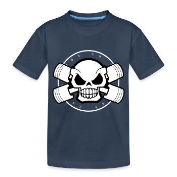 Head Bones Motors - Kids' Premium Organic T-Shirt - navy - Front