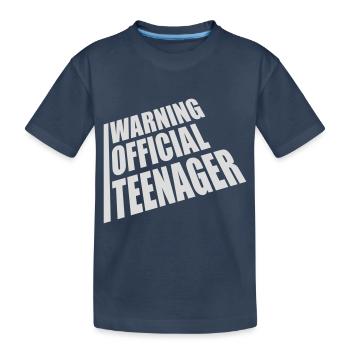 avertissement citation officielle d’adolescent - T-shirt bio Premium Enfant - bleu marine - Devant