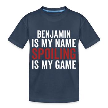 Benjamin est mon nom Spoiler est mon jeu - T-shirt bio Premium Enfant - bleu marine - Devant