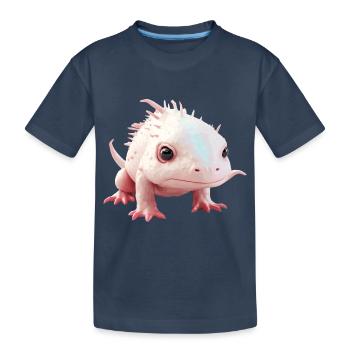 Ein Axolotl ist eigentlich ein Urzeittier - Kinder Premium Bio T-Shirt - Navy - Vorne