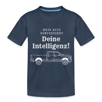 Mein Auto kompensiert - Kinder Premium Bio T-Shirt - Navy - Vorne
