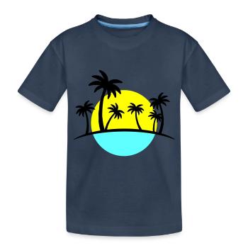Palmiers de plage 3 - T-shirt bio Premium Enfant - bleu marine - Devant