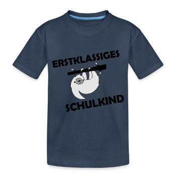 Écolier de première classe 002 - T-shirt bio Premium Enfant - bleu marine - Devant