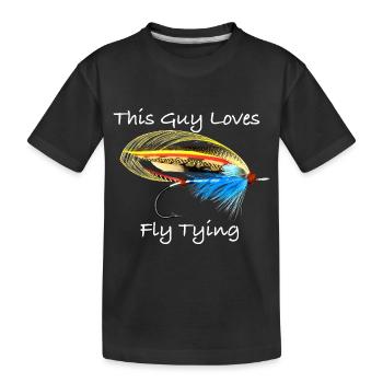 Ce gars adore monter les mouches Blue Doctor - T-shirt bio Premium Enfant - noir - Devant