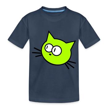 Neugierige Katze Guckt Lustig Ulkig Albern Komisch - Kinder Premium Bio T-Shirt - Navy - Vorne